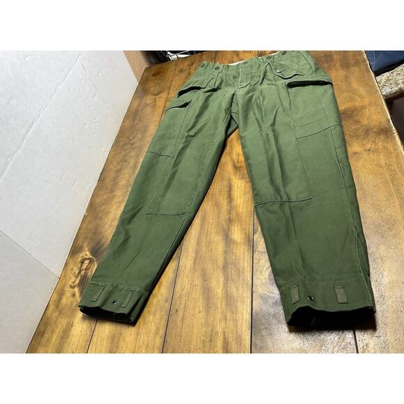 Vintage Swedish Army Ankle Cargo Fatigues Green D92 29x29 - Picture 1 of 12